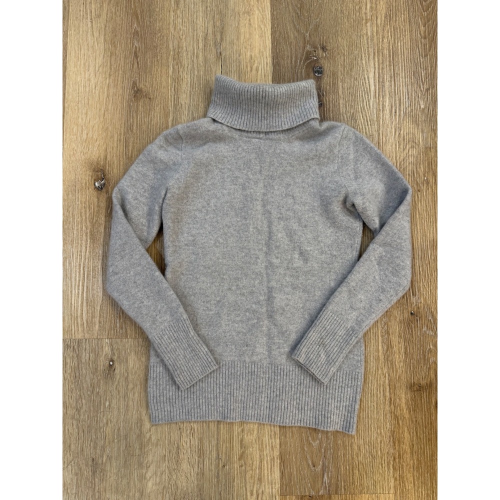 J.Crew Minimalist Turtleneck Sweater XS Heather Gray 100% Cashmere Old Money